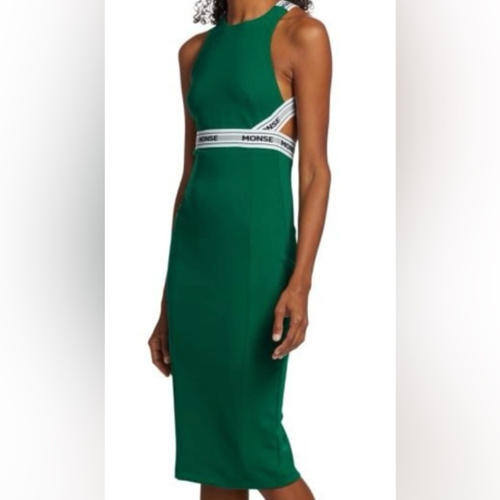 Monse. Logo Tape Scuba Midi-Dress
